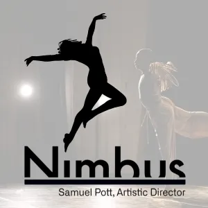 Silhouette dancer and Nimbus dance group logo