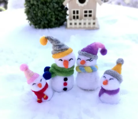 Needle Felting Snowmen