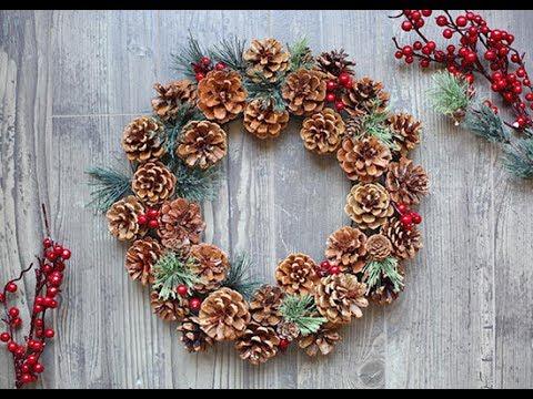 Wire pinecone wreath