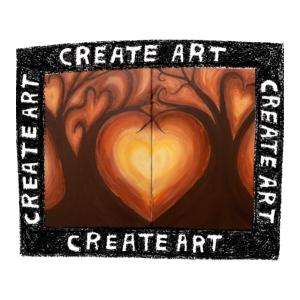 Create art frame with heart art