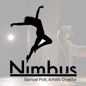 Silhouette dancer and Nimbus dance group logo