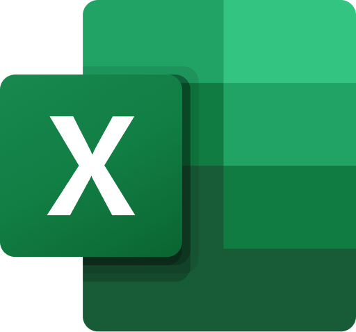 Excel Logo-two green blocks of different sizes.  The small one has a white X on it. 