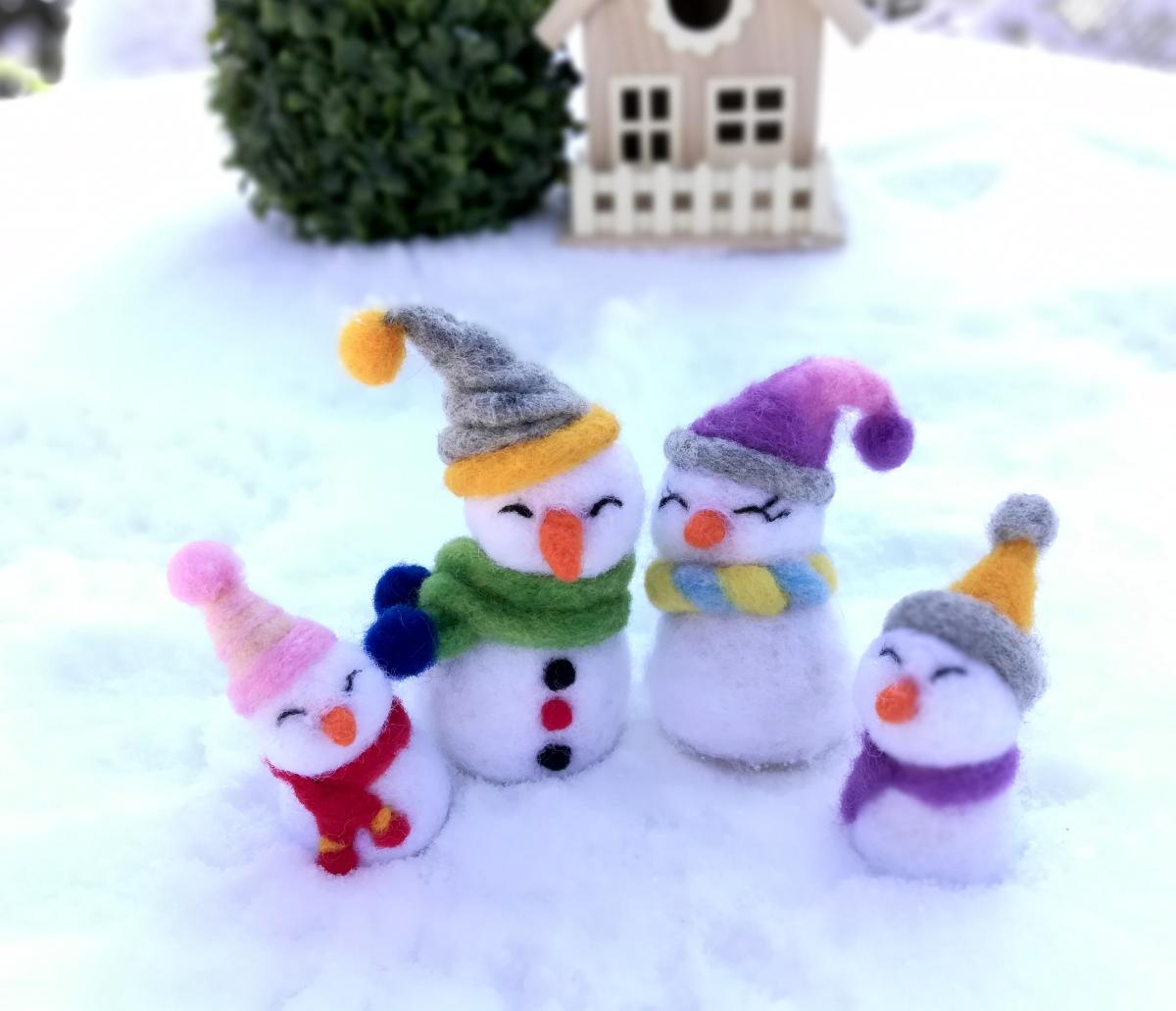 Needle Felting Snowmen